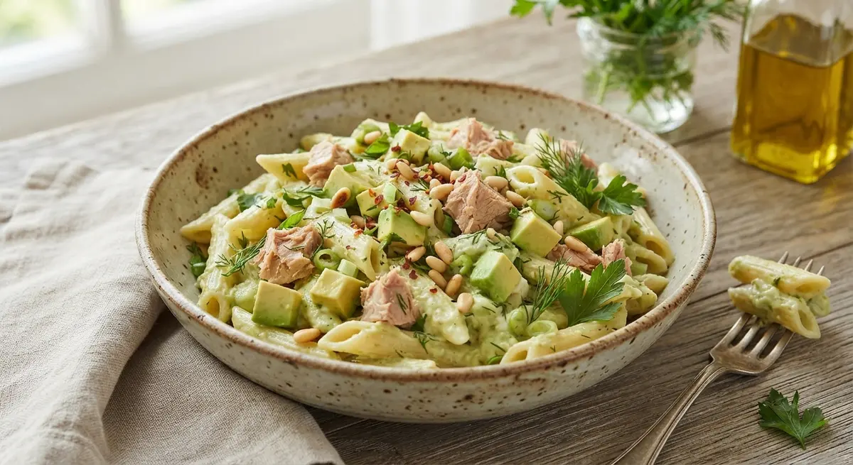 Tuna Cream Cheese Avocado Pasta